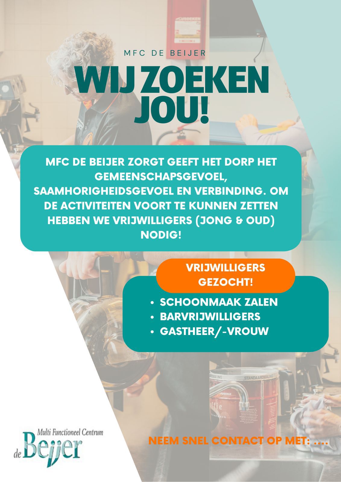 MFC de Beijer zoekt vrijwiliggers